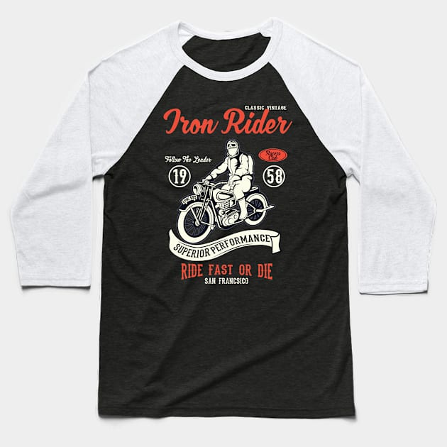 Iron Rider Baseball T-Shirt by PaunLiviu